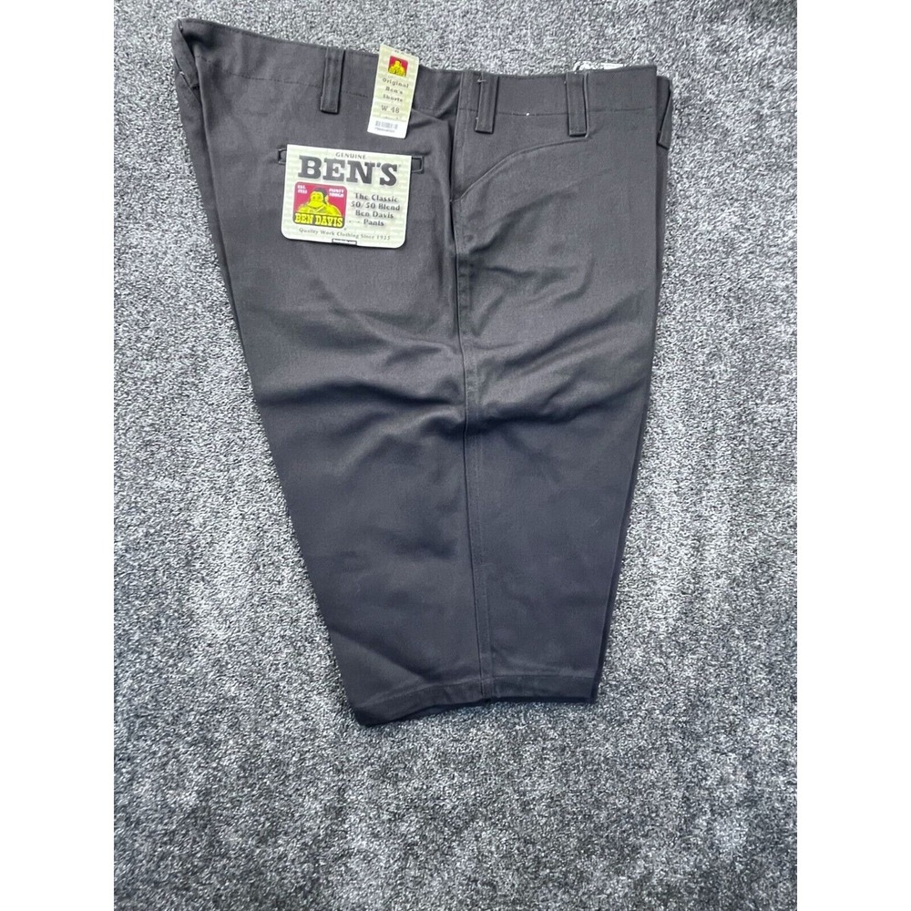 Original Bens 50/50 Blend Work Shorts W48 By Ben Davis In‎ Black & Gray NEW